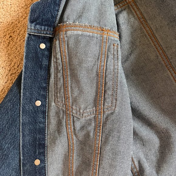 Everlane "Shrunken Denim Jacket" | Dark Indigo Cropped Jean Jacket | Size Small - Picture 9 of 12